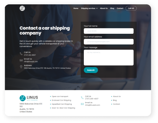 Moderan web sajt za kompaniju Linus Auto Transport 2 LinusAT - Cilj platforme