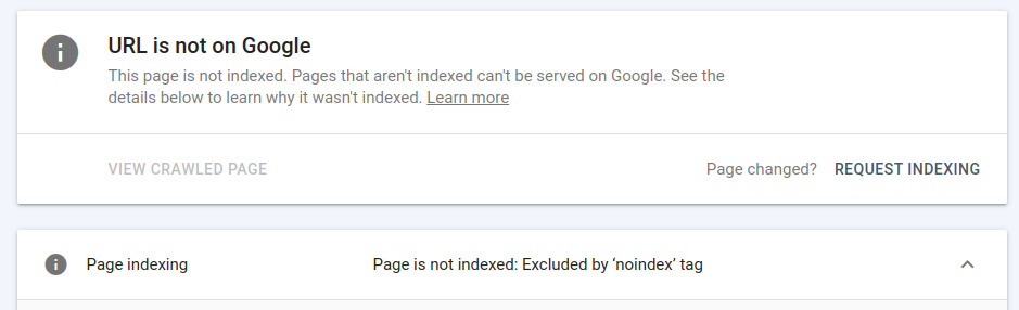 Stranica se ne nalazi na Google-u i blokirano je indeksiranje
