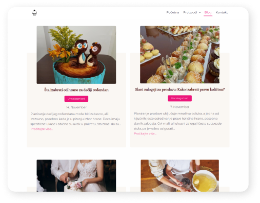 Web sajt za poslastičarnicu 4 Finko Mafinko