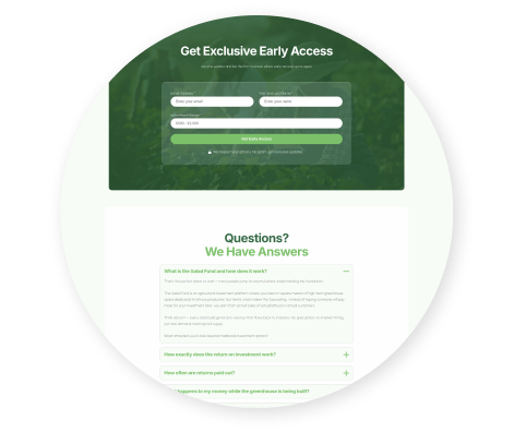 Landing stranica za Salad Fund