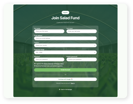 Salad Fund App - Portfolio